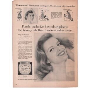 Ponds Cold Cream / Sano King Cigarette Magazine Advertisement Vintage B&W 1960s